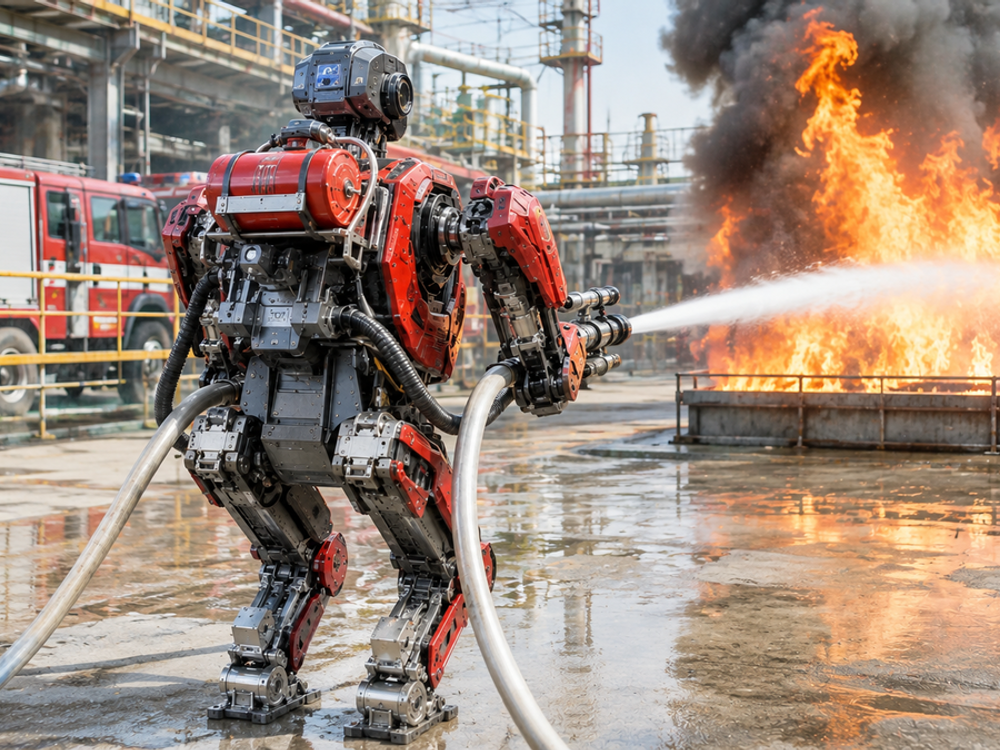 V Číne testovali humanoidné roboty pri reálnom hasení požiarov
