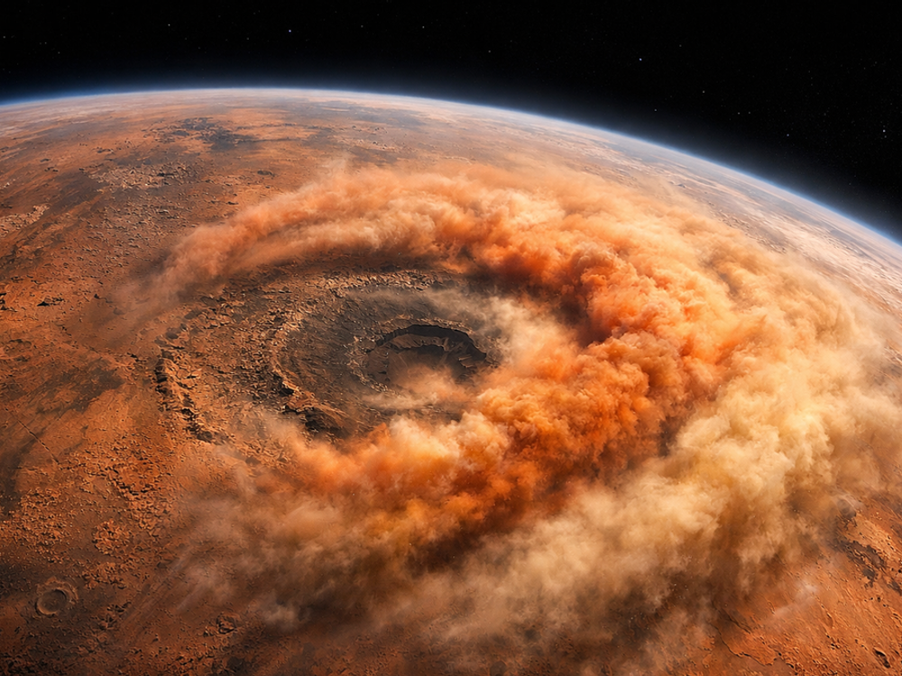 Marťanská megabúrka zachytená z 40 000 kilometrov