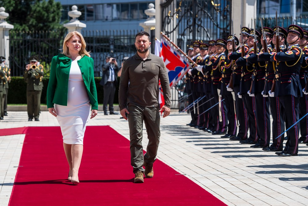 Bratislava Ukrajina Zelenskyj návšteva Slovenska Čaputová prezidentský palác (3)