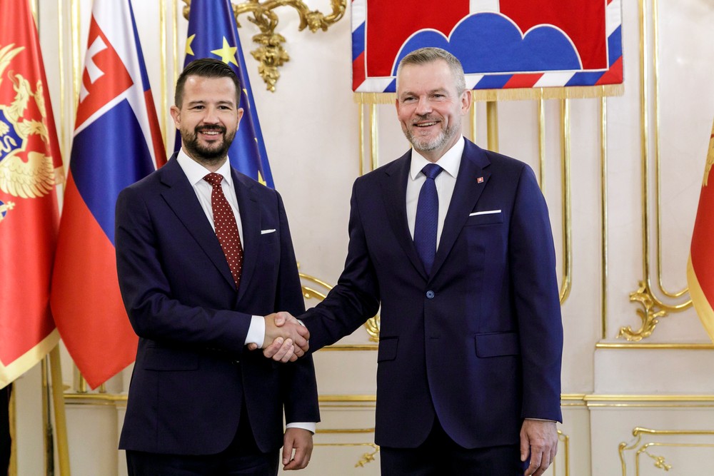 Prezident SR Peter Pellegrini prijal v Prezidentskom paláci v Bratislave prezidenta Čiernej Hory Jakova Milatovića.