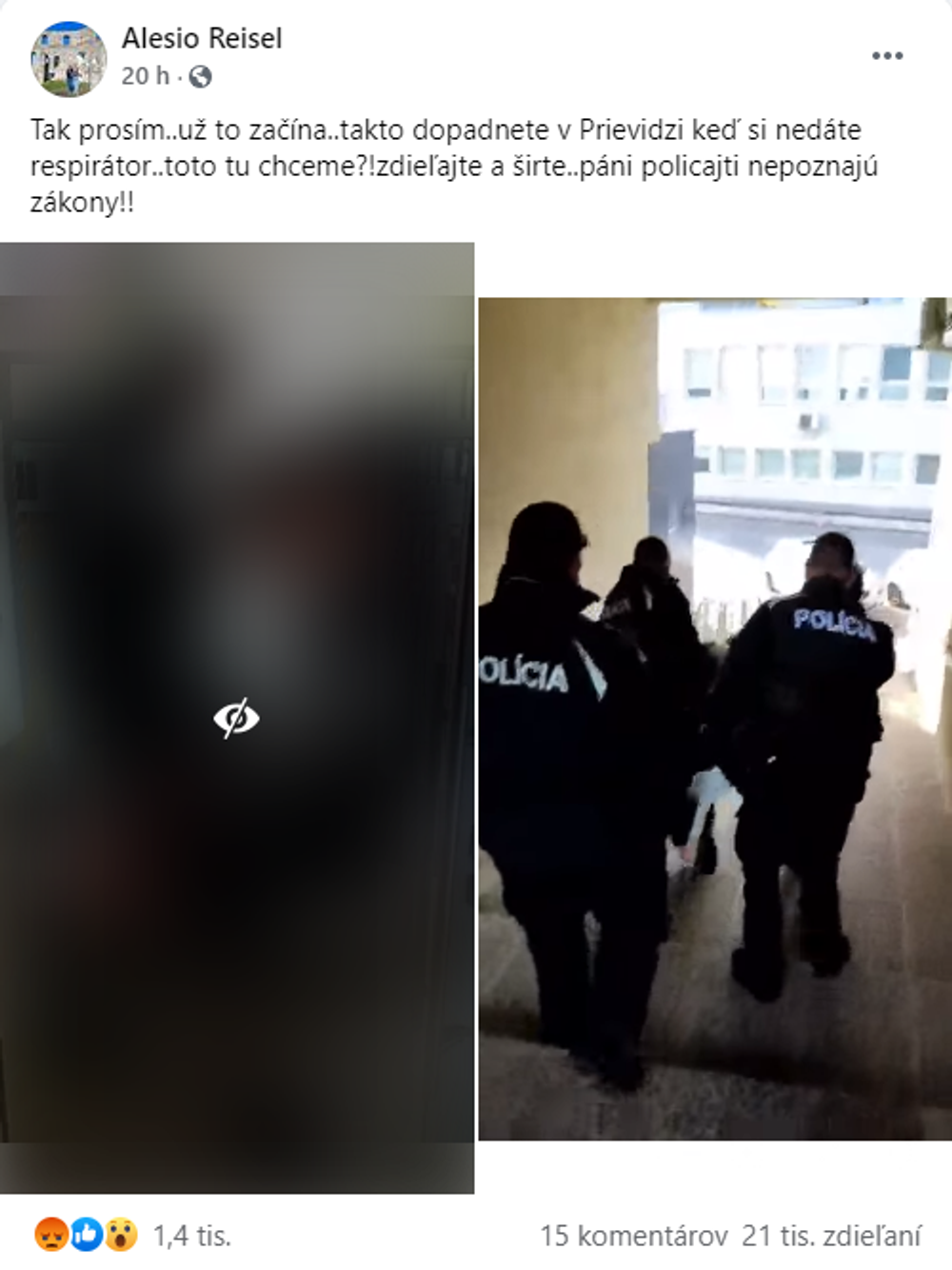 Násilný zásah polície v Prievidzi