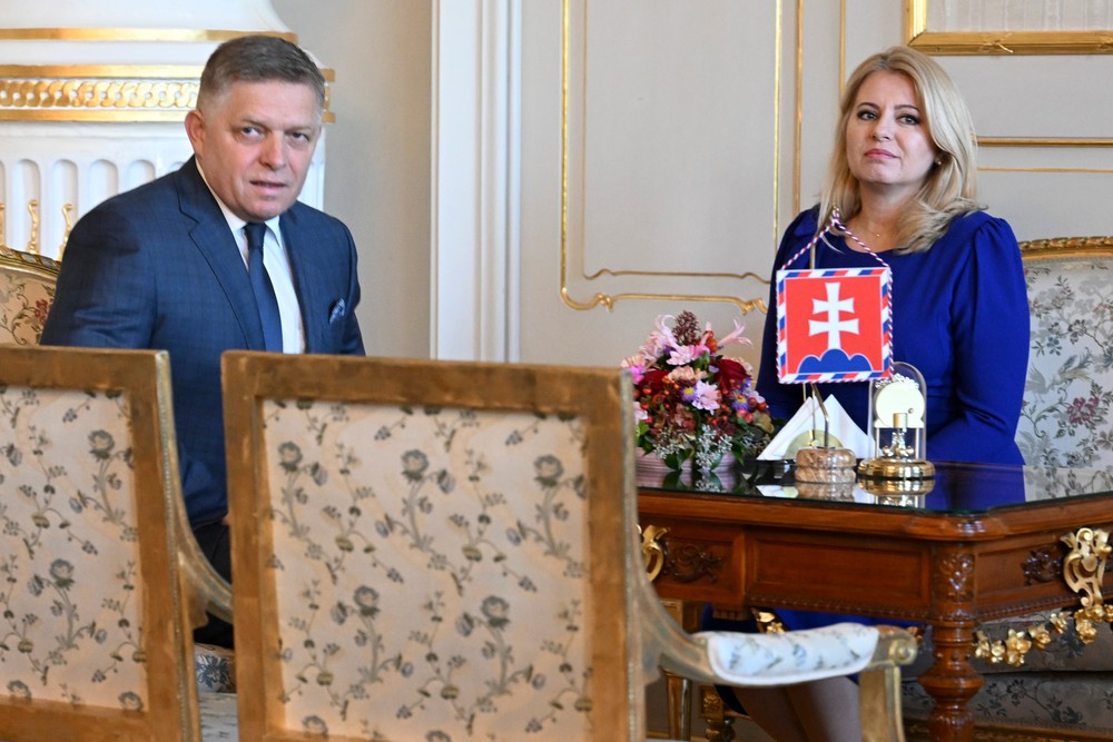 voľbynrsr23 prezidentka Zuzana Čaputová vláda poverenie Robert Fico prijatie (5)