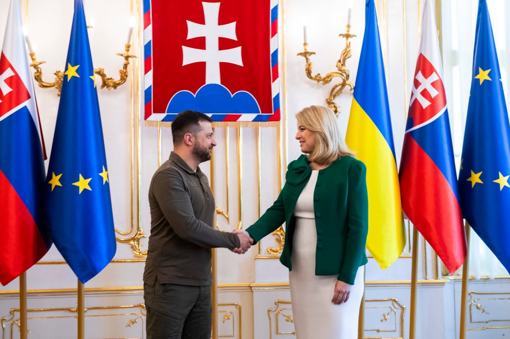 Bratislava Ukrajina Zelenskyj návšteva Slovenska Čaputová prezidentský palác (5)