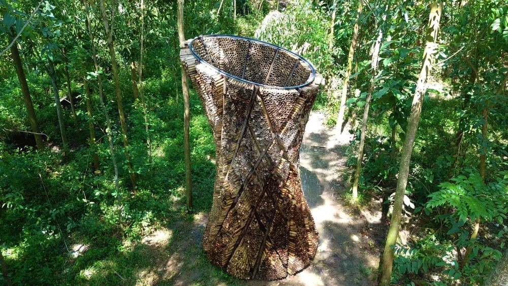 Bambusová chladiaca veža