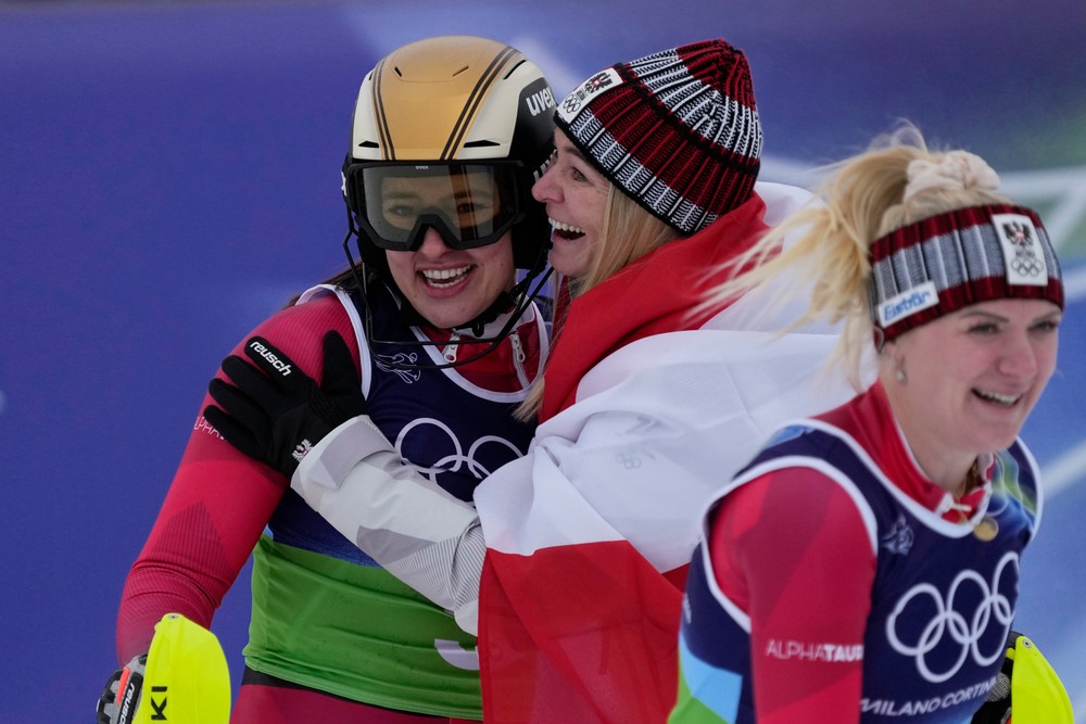 Rakúske lyžiarky Ariane Rädler a Katharina Huber