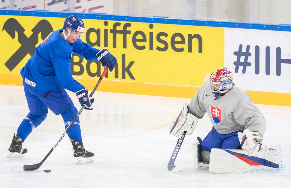 Tréning Slovenska pred zápasom s Kanadou