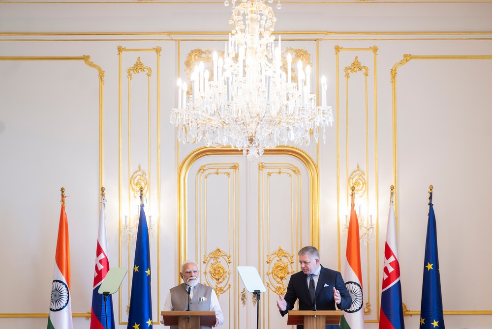 Premiér SR Robert Fico (Smer-SD) privítal na Bratislavskom hrade predsedu vlády Indie Nárendru Módího