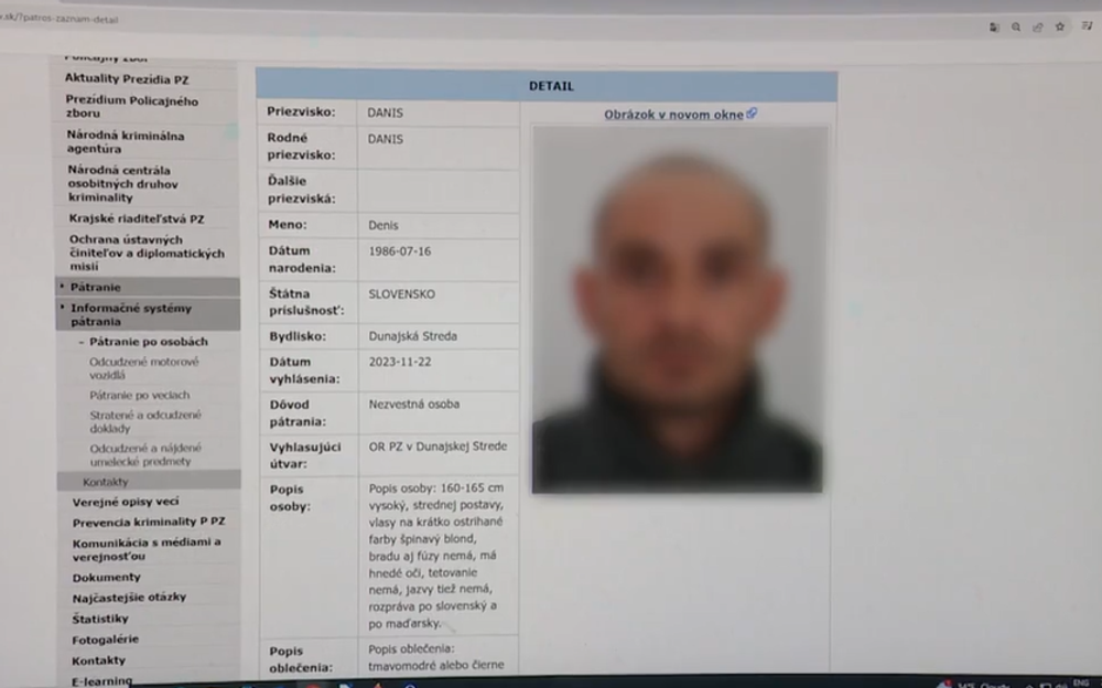 Hľadaný podozrivý Denis