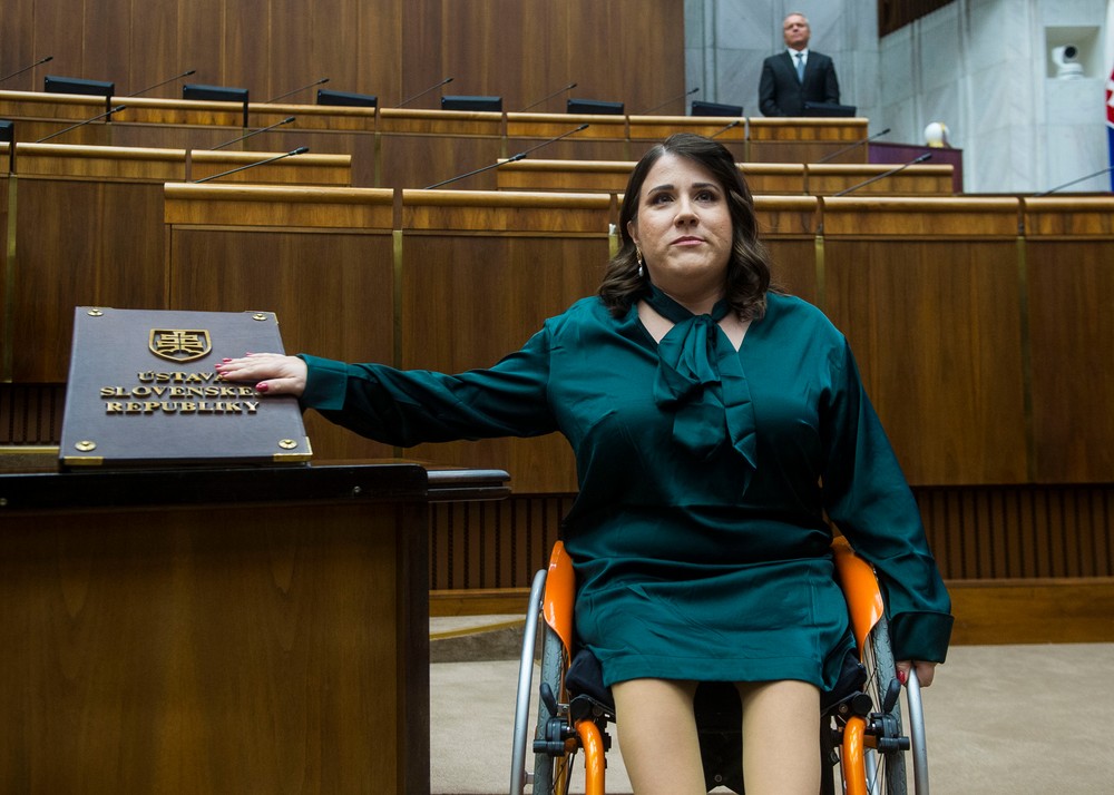 poslankyňa vozičkárka Veronika Veslárová PS Progresívne Slovensko