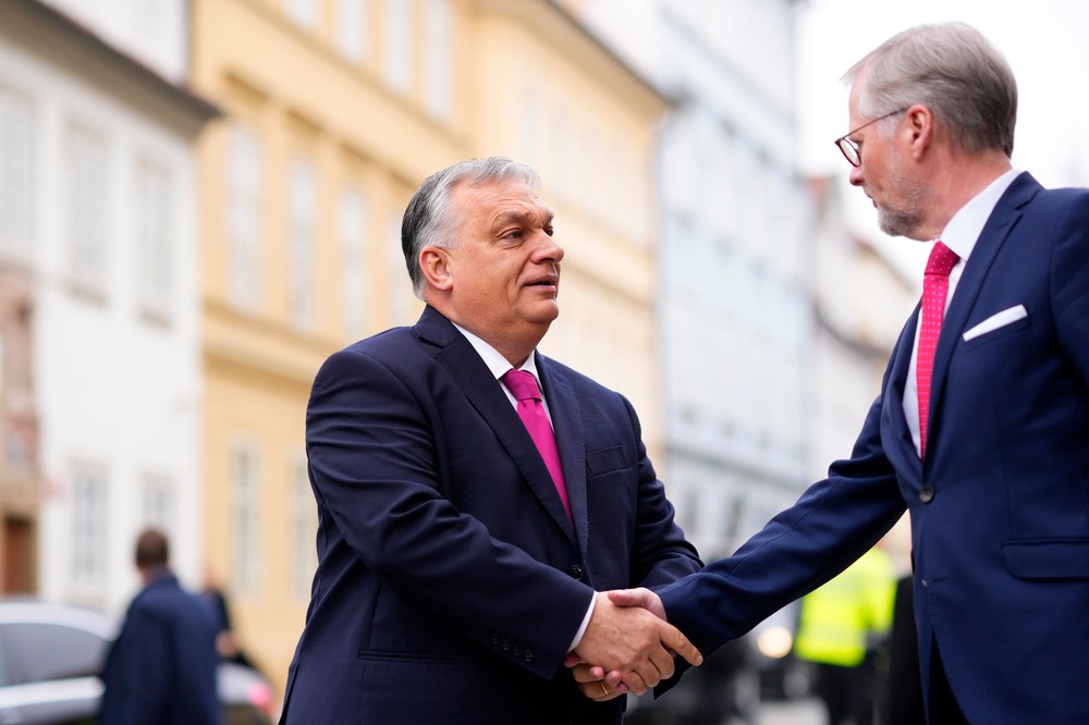 Summit premiérov V4 v Prahe (6) Viktor Orbán Petr Fiala