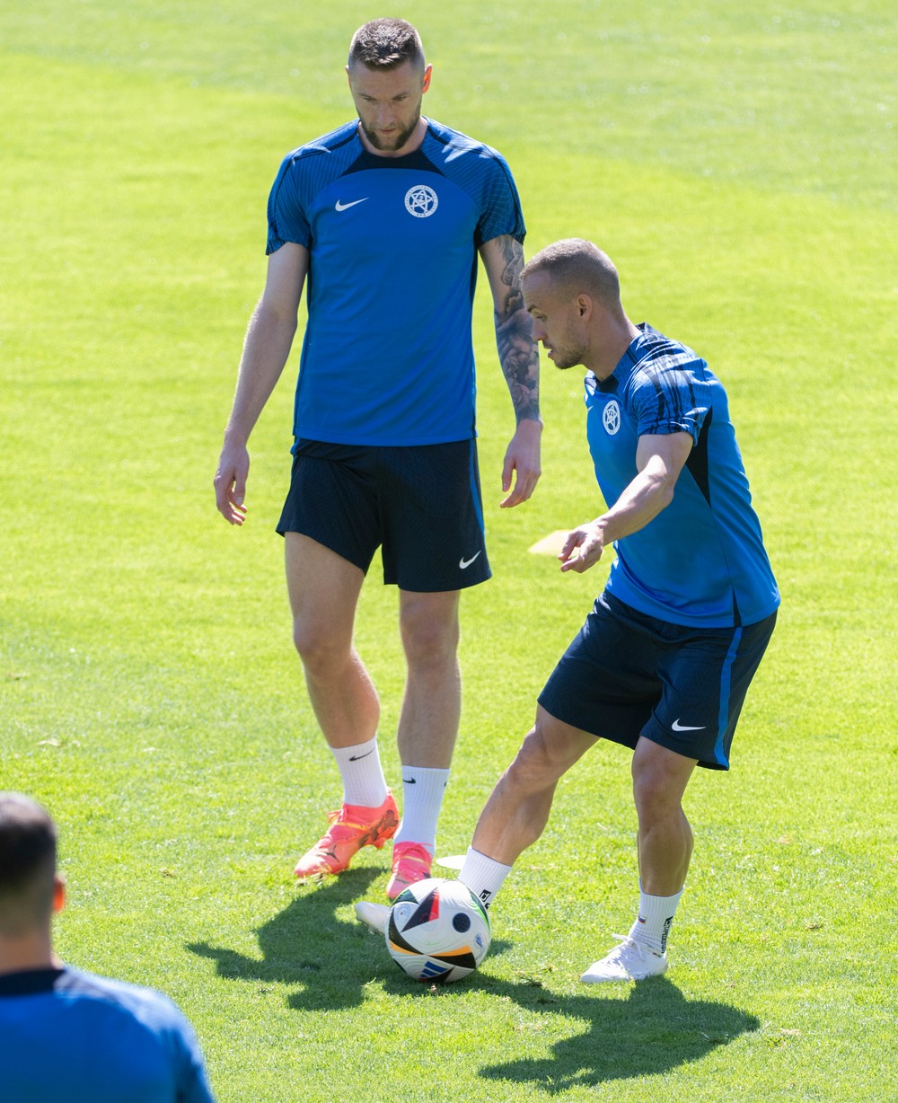 Tréning Slovákov pred zápasom proti Rumunsku