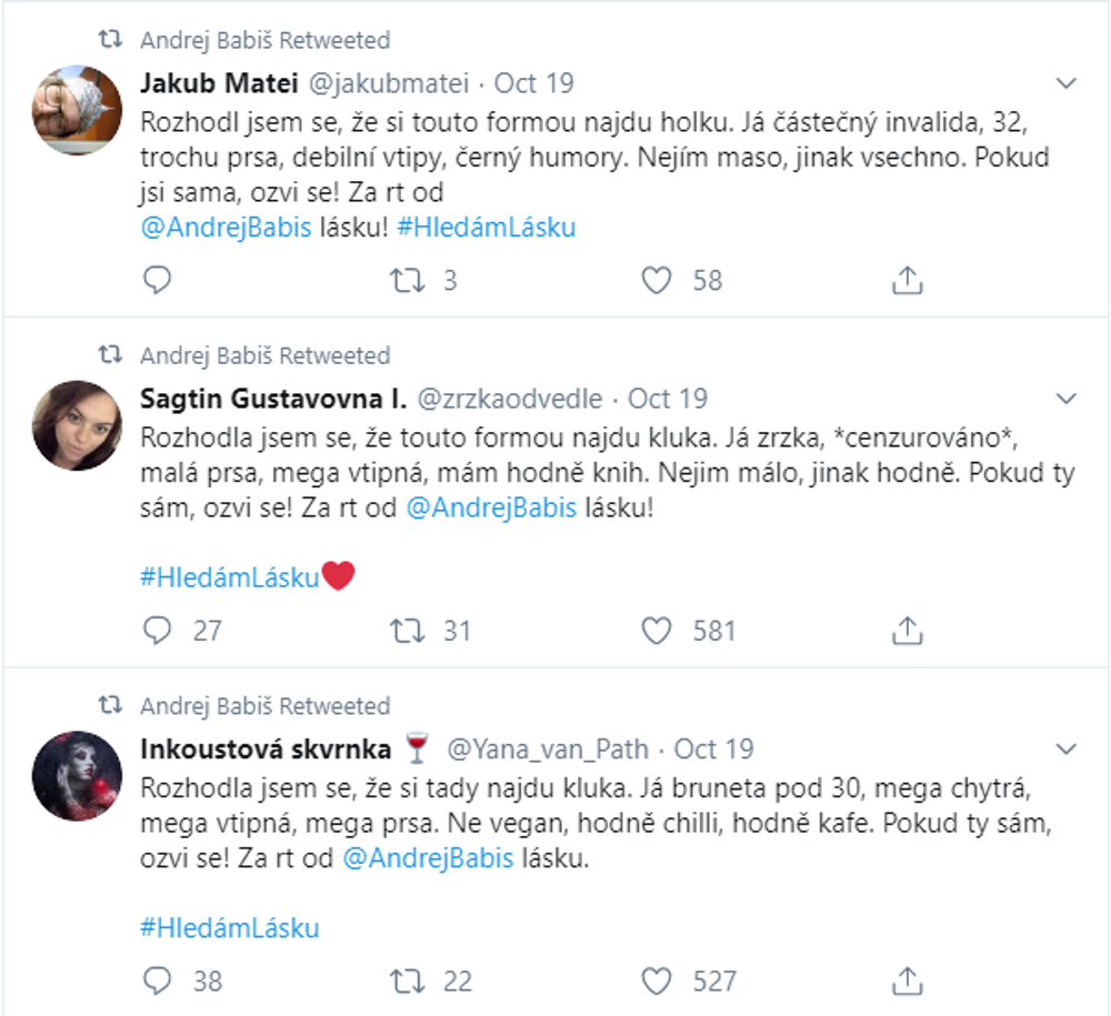 Babišov účet na sociálnej sieti zaplavili zoznamovacie inzeráty 