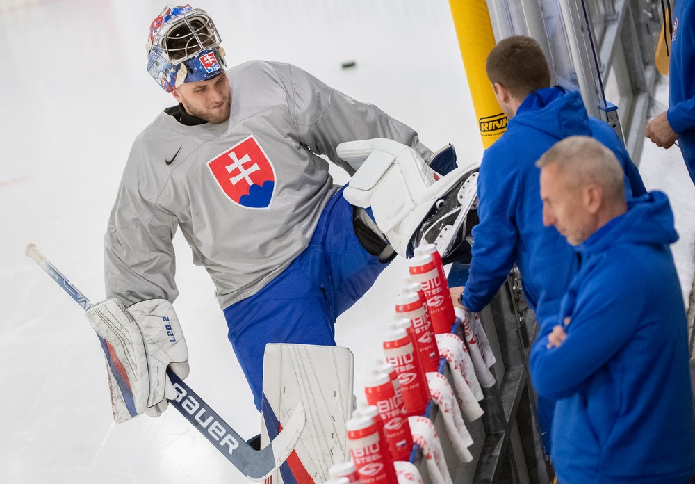 Tréning Slovenska pred zápasom s Kanadou