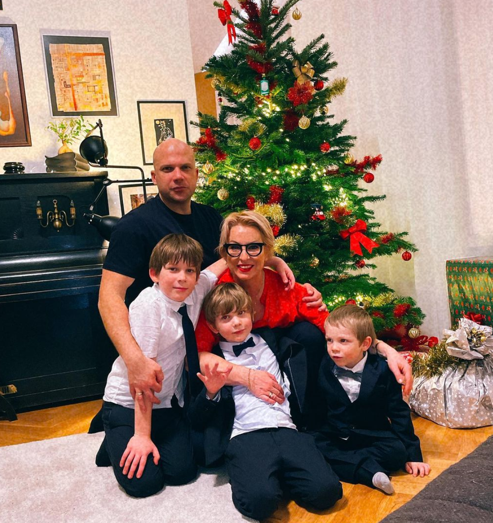 Wanda Hrycova s rodinou