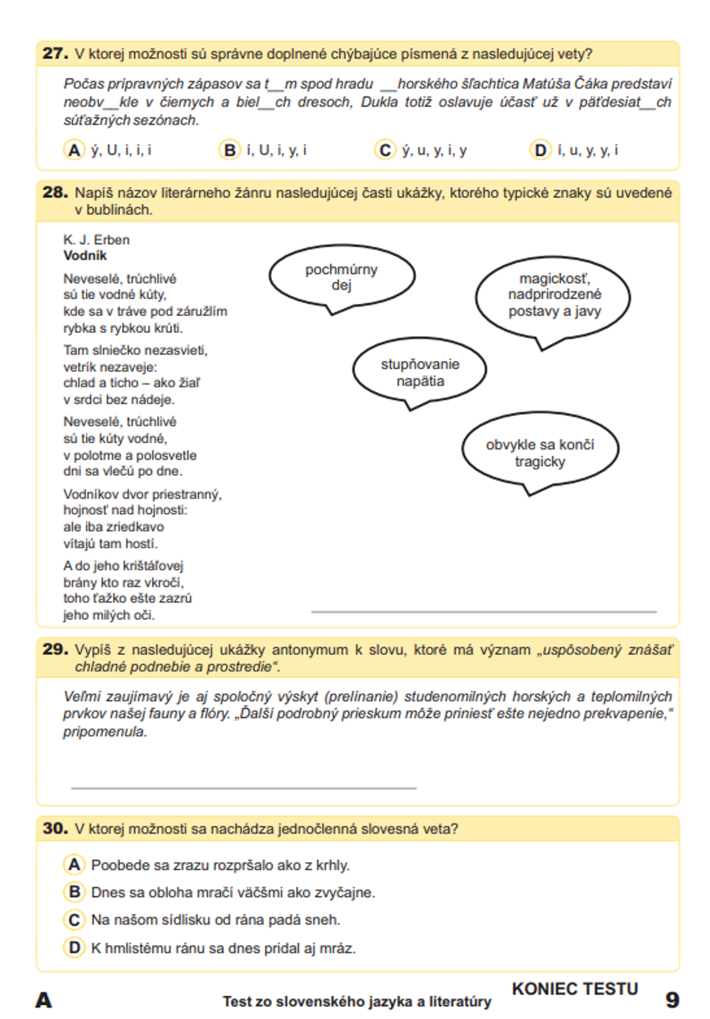 Monitor Slovenský jazyk 9