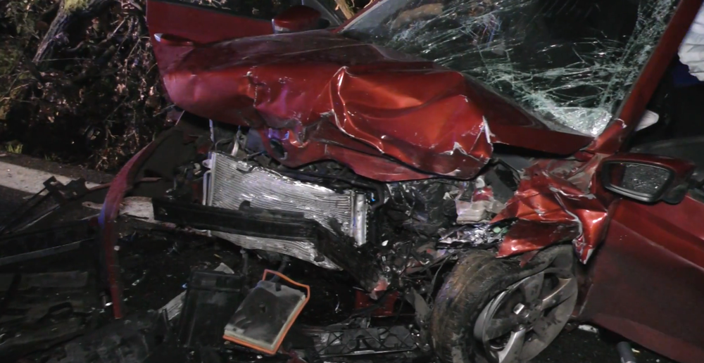 Čelná zrážka áut