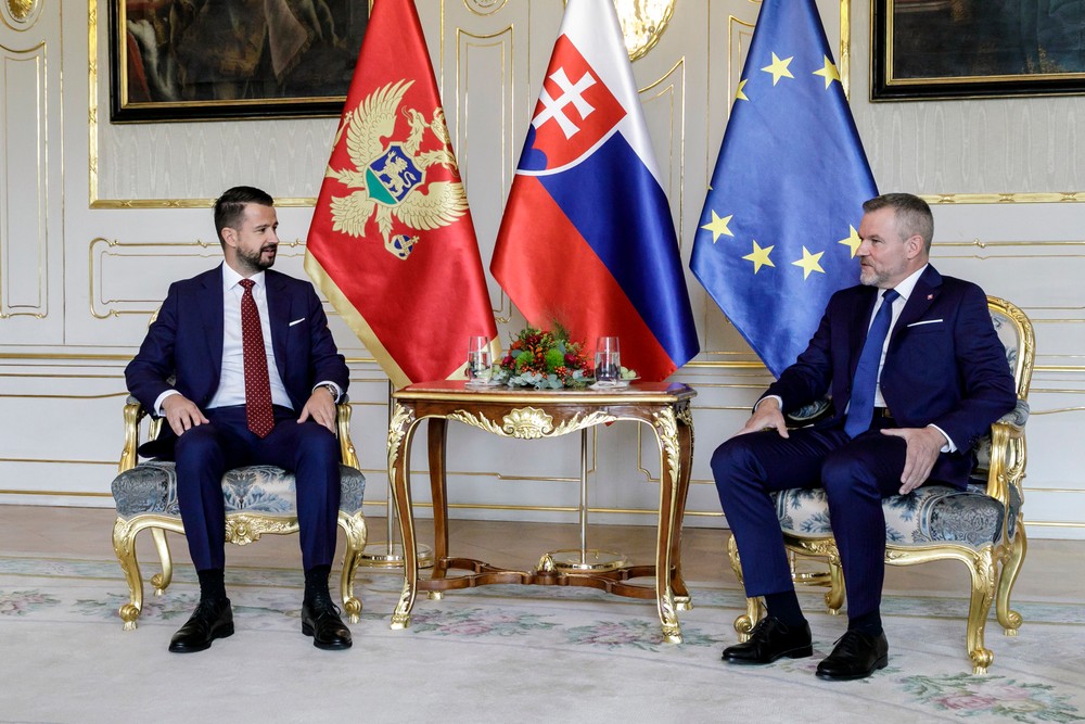 Prezident SR Peter Pellegrini prijal v Prezidentskom paláci v Bratislave prezidenta Čiernej Hory Jakova Milatovića.