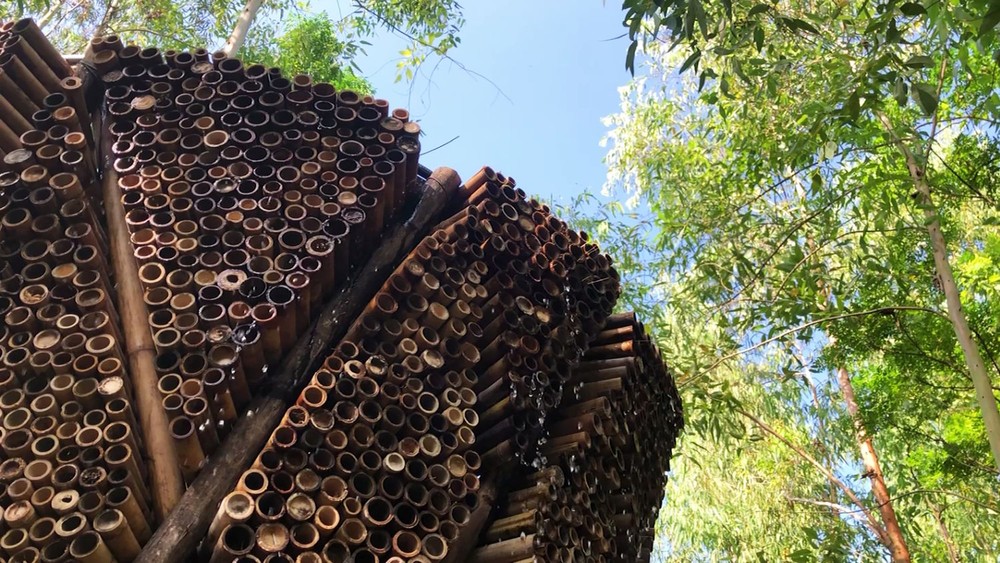 Bambusová chladiaca veža