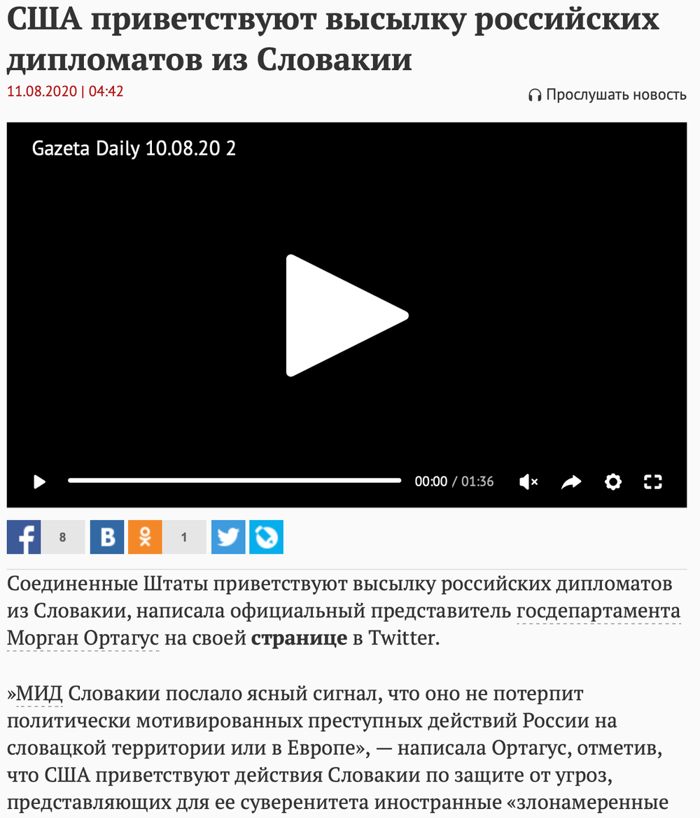 Poľské titulky o vyhostení ruských diplomatov na Slovensku