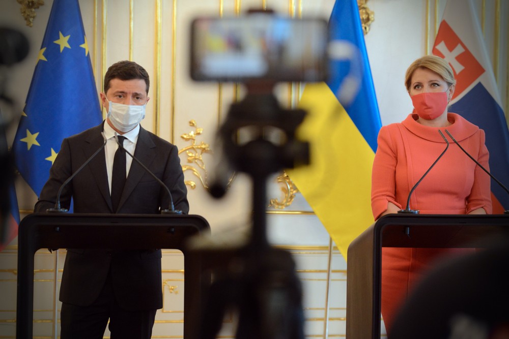 Prezidentka Zuzana Čaputová a ukrajinský prezident Volodymir Zelenskyj