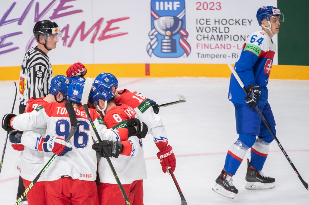 Slovensko - Česko, 1. tretina, MS v hokeji 2023