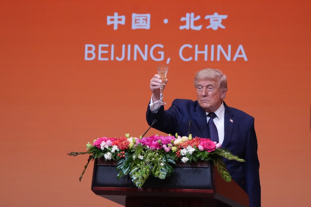 Americký prezident Donald Trump na návšteve Číny.