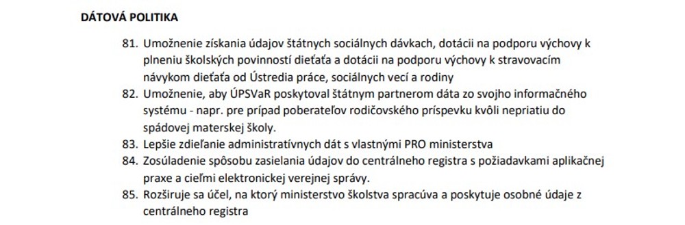 16. datova politika zakony