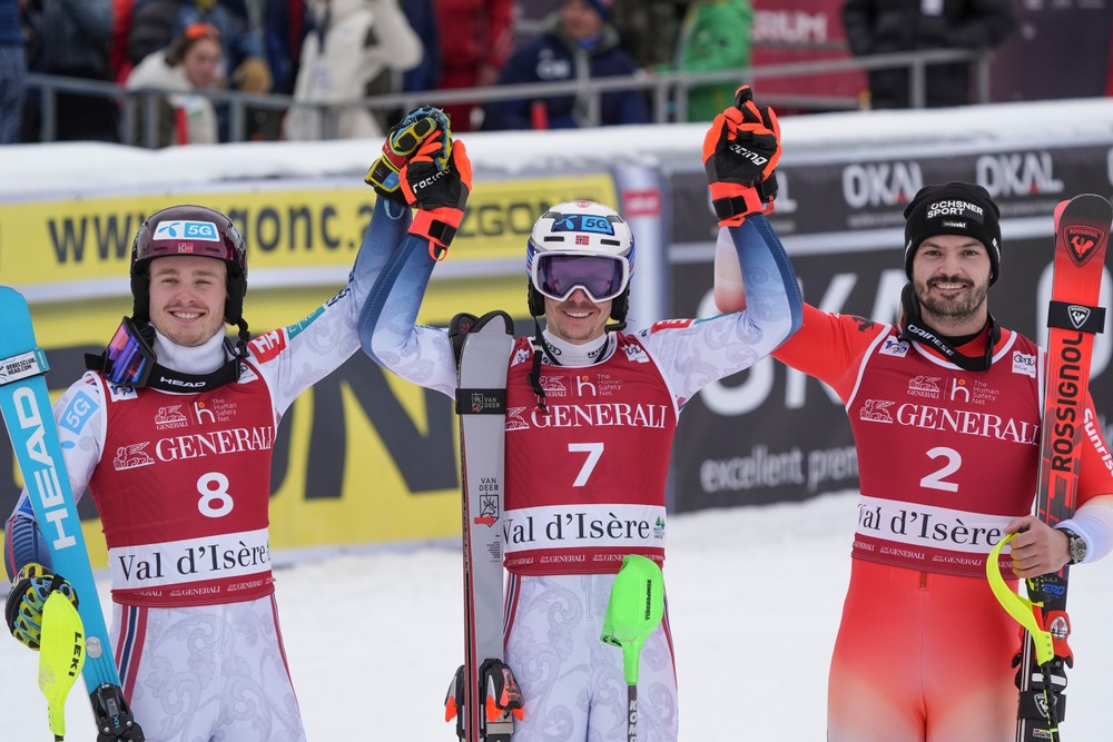 Slalom muži pódium