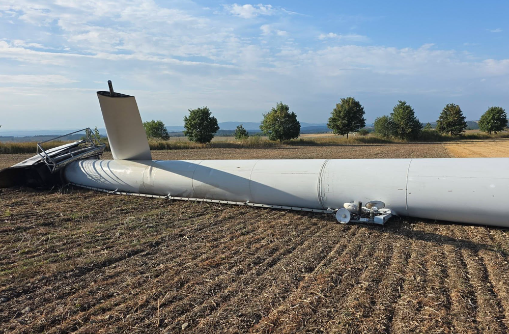 V Česku spadla veterná elektráreň 2