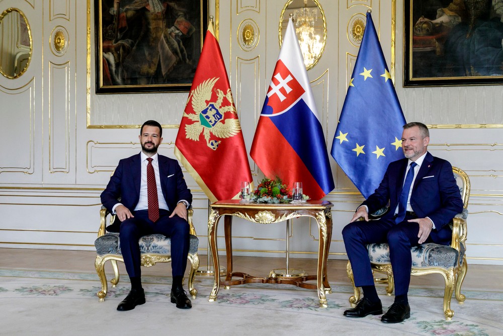 Prezident SR Peter Pellegrini prijal v Prezidentskom paláci v Bratislave prezidenta Čiernej Hory Jakova Milatovića.