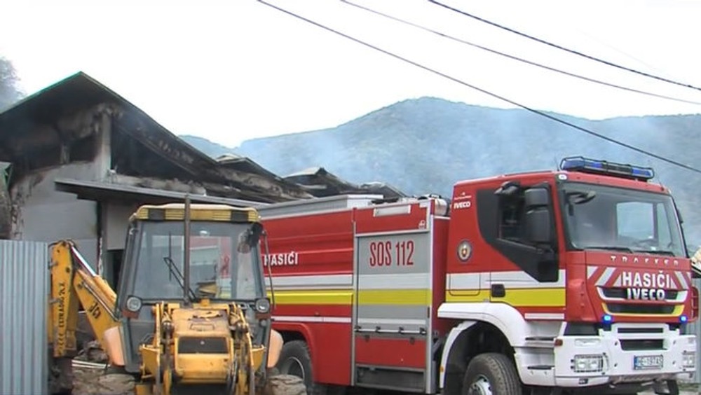 Požiar výrobnej haly pri Humennom. 