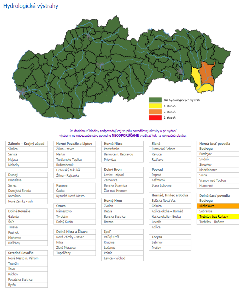 Hydrologické výstrahy 