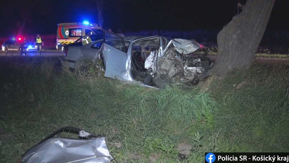 Nočná jazda v Michalovskom okrese sa skončila tragicky. Vodič (†40) neprežil zrážku do stromu 