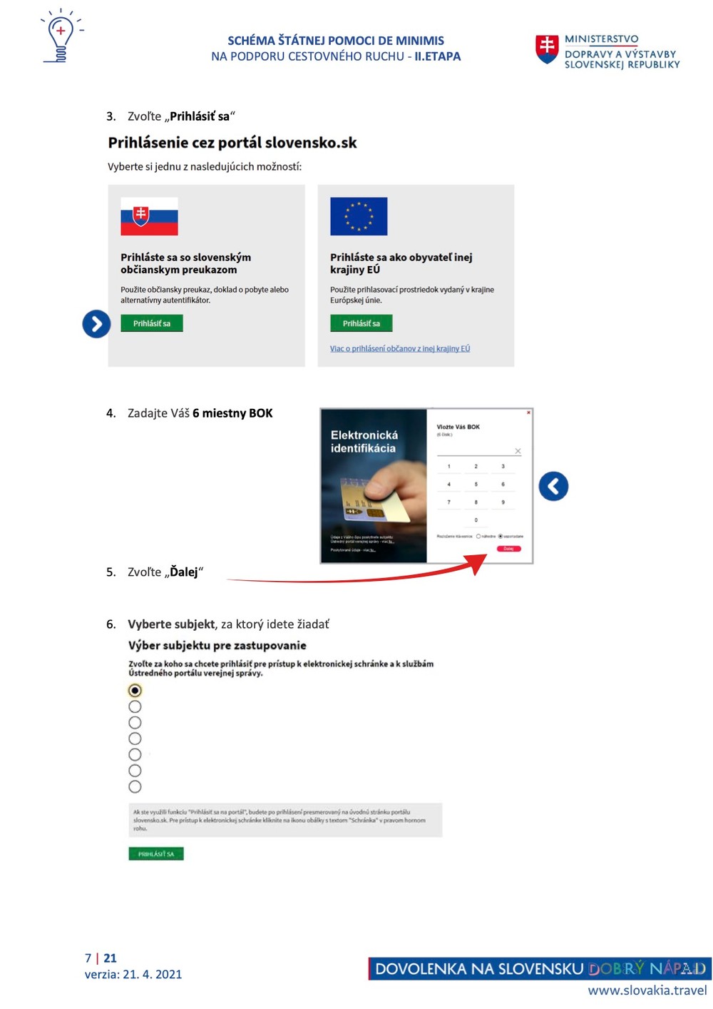 Schéma štátnem pomoci DE MINIMIS