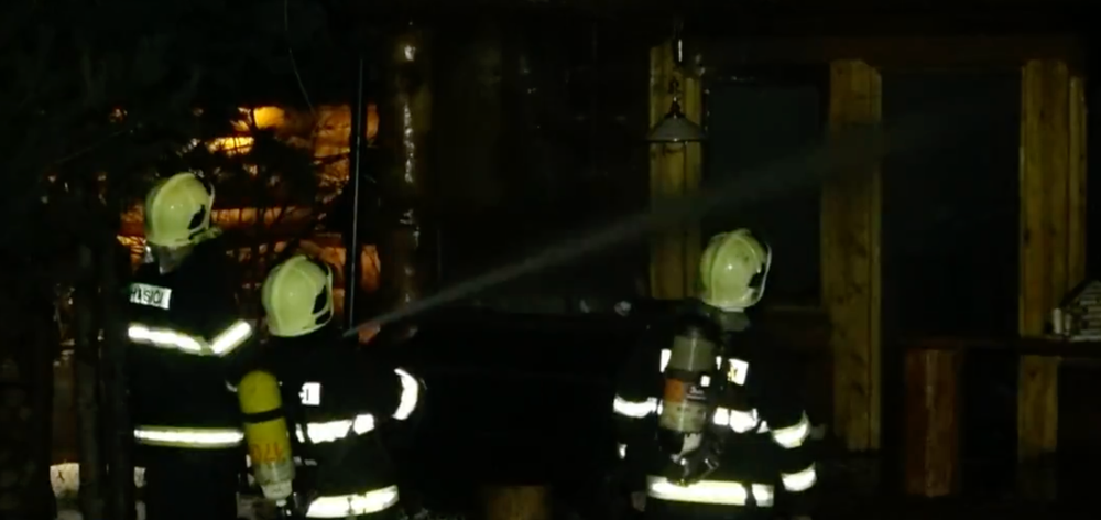 Požiar chaty v Hornom Slavkove