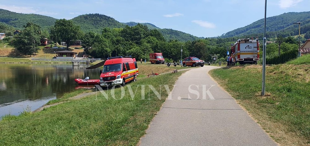 Pátracia akcia na tajchu Nová Baňa utopený muž  (1)