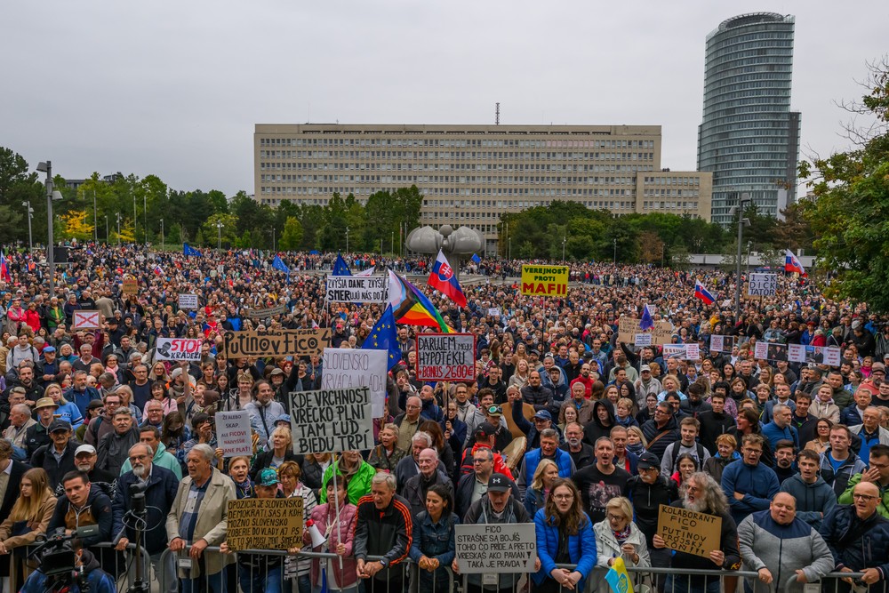 protest proti konsolidácii v Bratislave-2