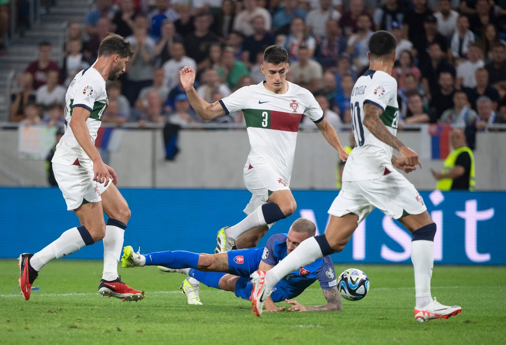 Momentka zo zápasu Slovensko - Portugalsko