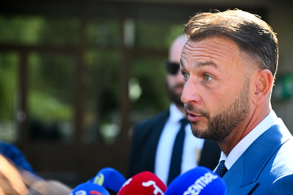 Minister vnútra Matúš Šutaj Eštok (Hlas-SD) na výjazdovom rokovaní vlády SR v Uhrovci (30.9.2026)