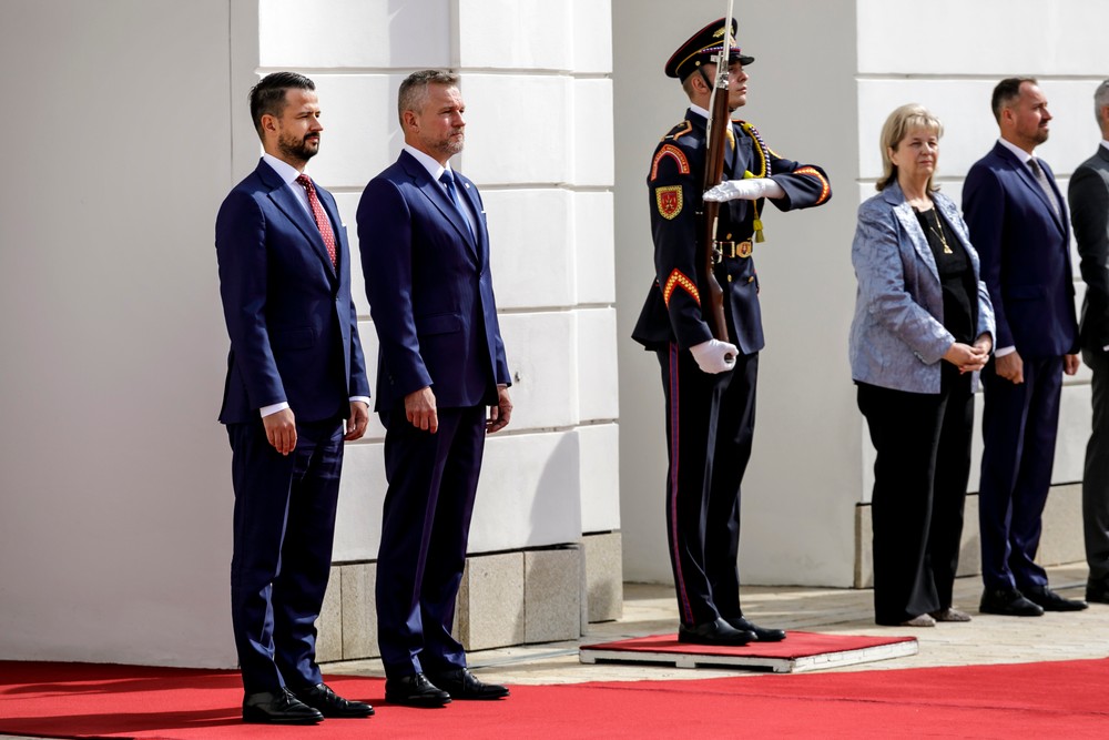 Prezident SR Peter Pellegrini prijal v Prezidentskom paláci v Bratislave prezidenta Čiernej Hory Jakova Milatovića.