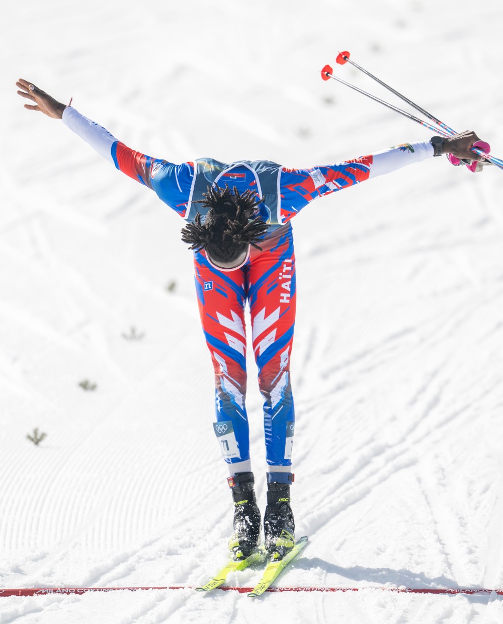 Haitský bežec na lyžiach Stevenson Savartz