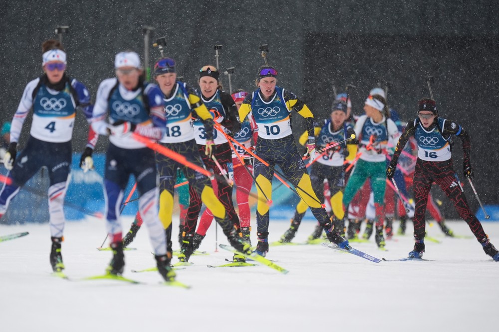 Biatlon ženy - hromadný štart