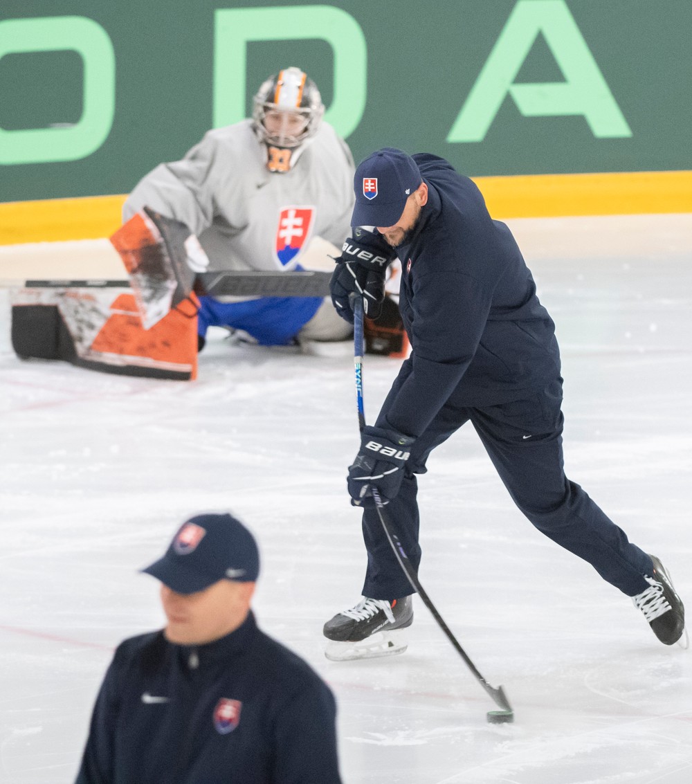 Tréning Slovenska pred zápasom s Kanadou