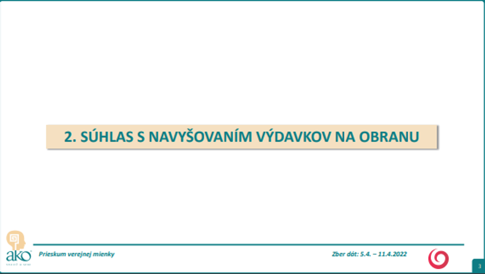 Prieskum AKO pre Na hrane TV JOJ: Zvyšovanie výdavkov na zbrojenie