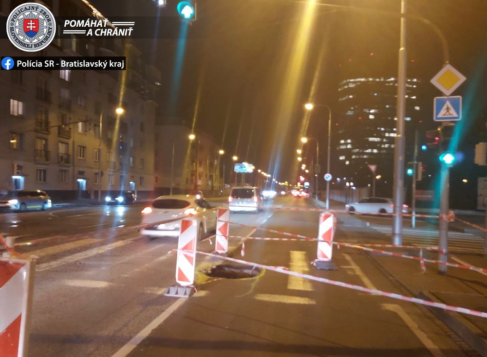 prepadnuta cesta na vajnorskej ulici