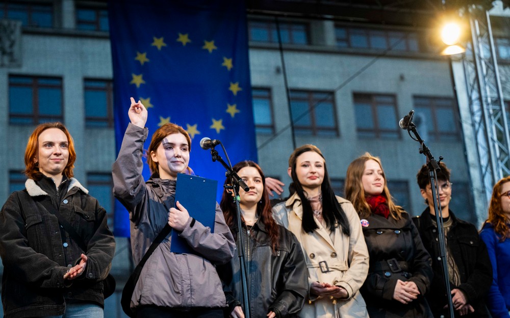 Protestné zhromaždenie Slovensko je Európa v Bratislave