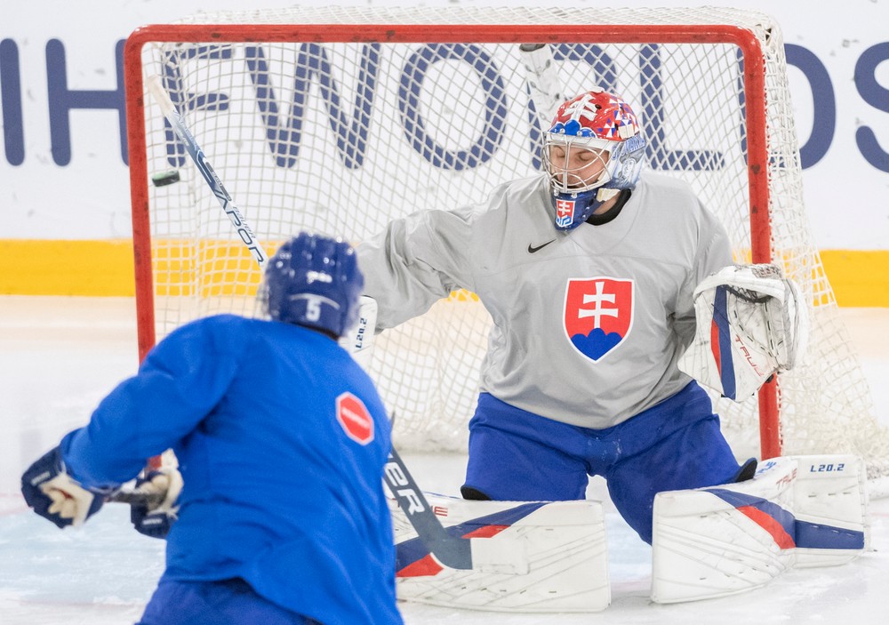 Tréning Slovenska pred zápasom s Kanadou