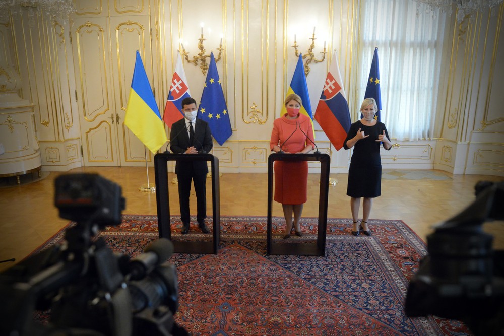 Prezidentka Zuzana Čaputová a ukrajinský prezident Volodymir Zelenskyj