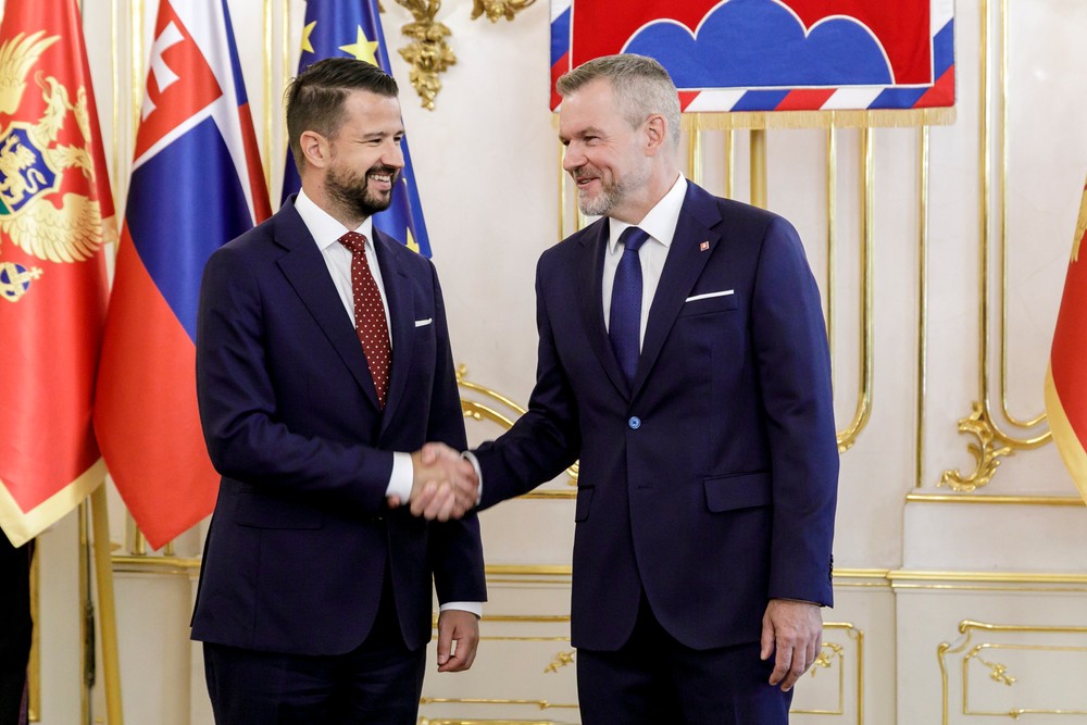 Prezident SR Peter Pellegrini prijal v Prezidentskom paláci v Bratislave prezidenta Čiernej Hory Jakova Milatovića.