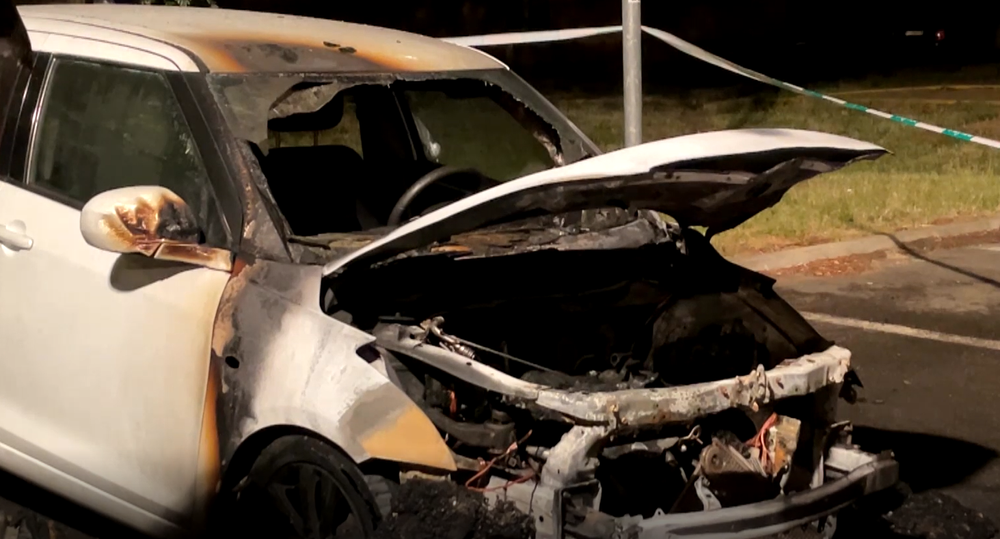 Úmyselné podpálenie auta